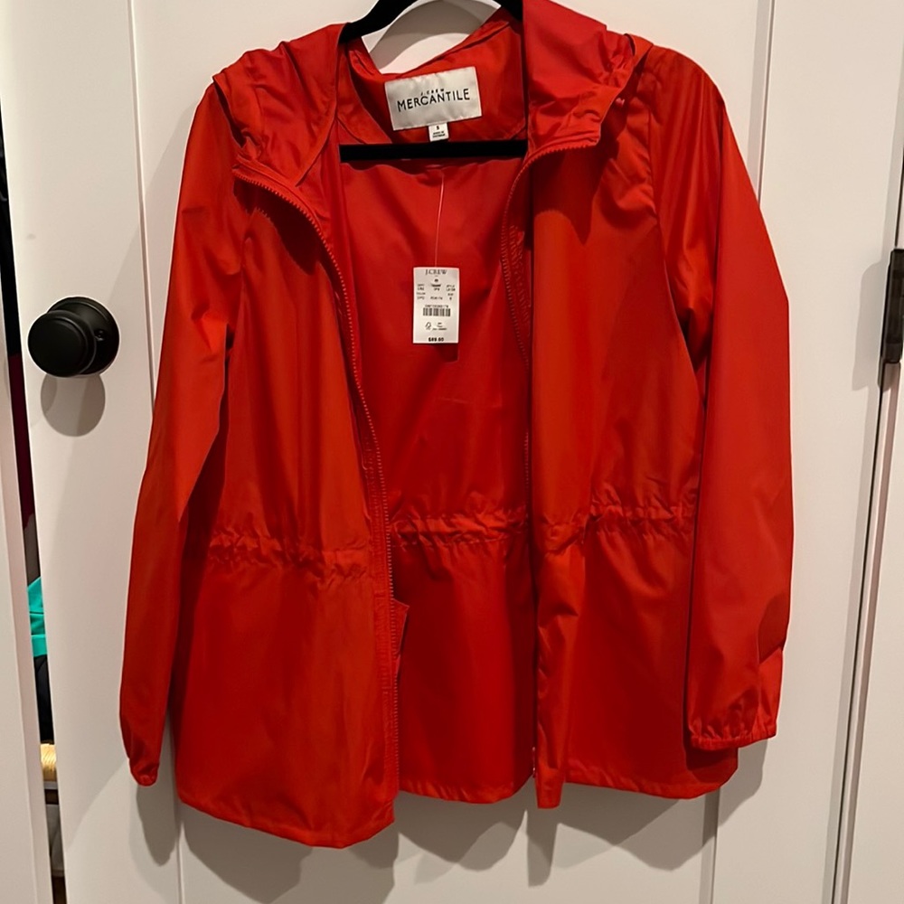 J Crew red NWT raincoat💌